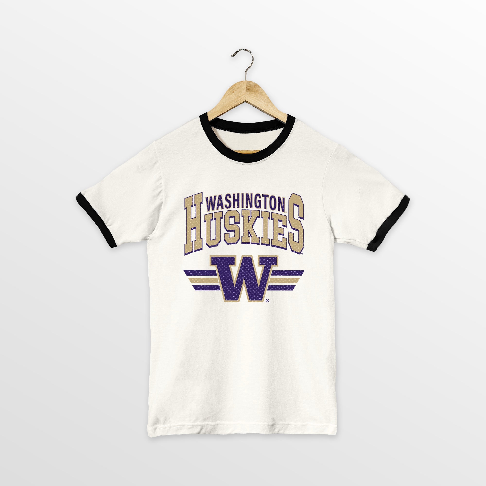 WASHINGTON HUSKIES SWIFT STRIKE VINTAGE RINGER TEE