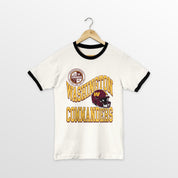 WASHINGTON COMMANDERS HARD EARNED VINTAGE RINGER TEE
