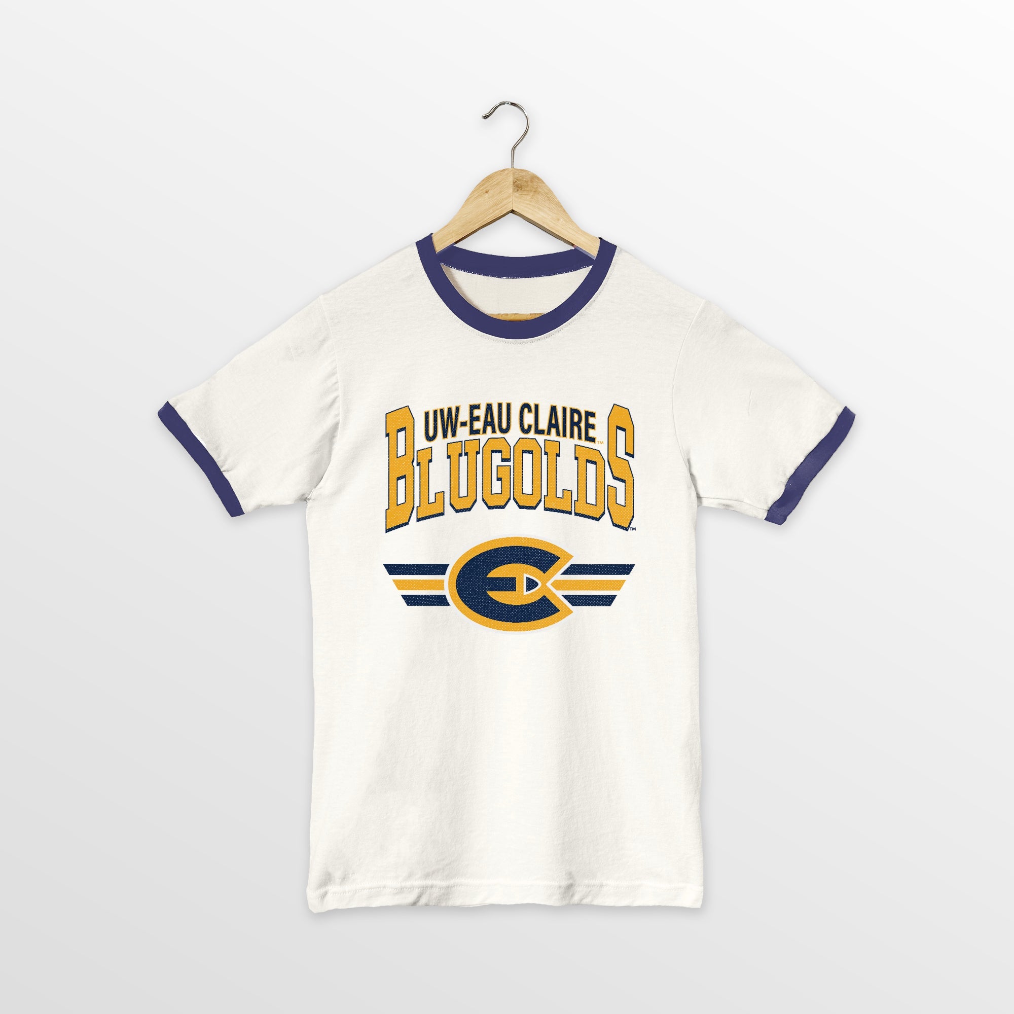 WISCONSIN-EAU CLAIRE BLUGOLDS SWIFT STRIKE VINTAGE RINGER TEE