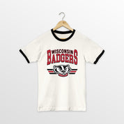 WISCONSIN BADGERS SWIFT STRIKE VINTAGE RINGER TEE
