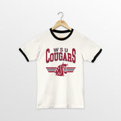 WASHINGTON STATE COUGARS SWIFT STRIKE VINTAGE RINGER TEE