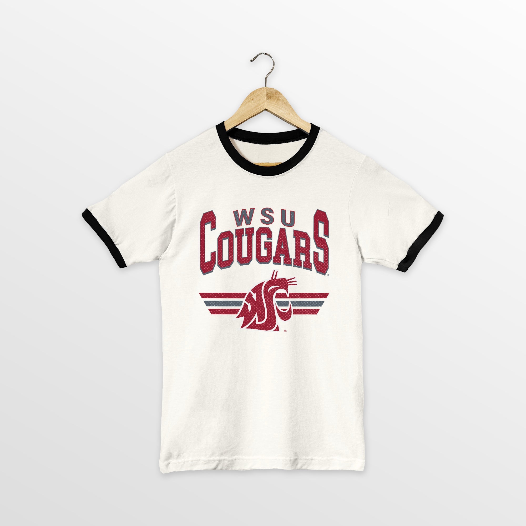 WASHINGTON STATE COUGARS SWIFT STRIKE VINTAGE RINGER TEE