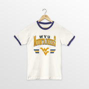 WEST VIRGINIA MOUNTAINEERS SWIFT STRIKE VINTAGE RINGER TEE