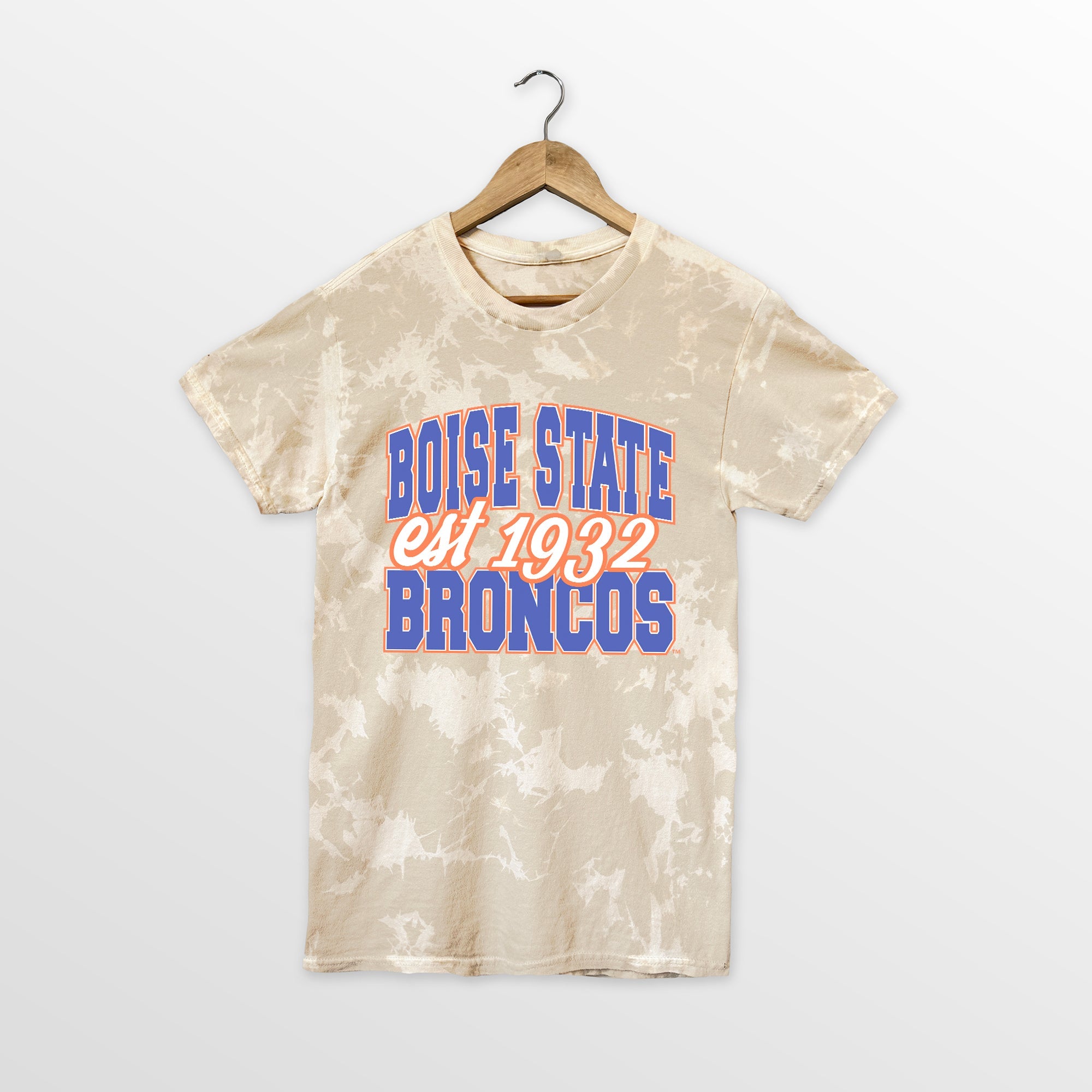 BOISE STATE BRONCOS DEEP ROOTS BLEACH WASH TEE