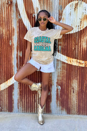 COASTAL CAROLINA CHANTICLEERS DEEP ROOTS BLEACH WASH TEE