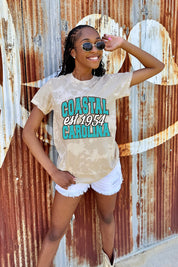 COASTAL CAROLINA CHANTICLEERS DEEP ROOTS BLEACH WASH TEE