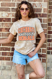 CINCINNATI BENGALS DEEP ROOTS BLEACH WASH TEE