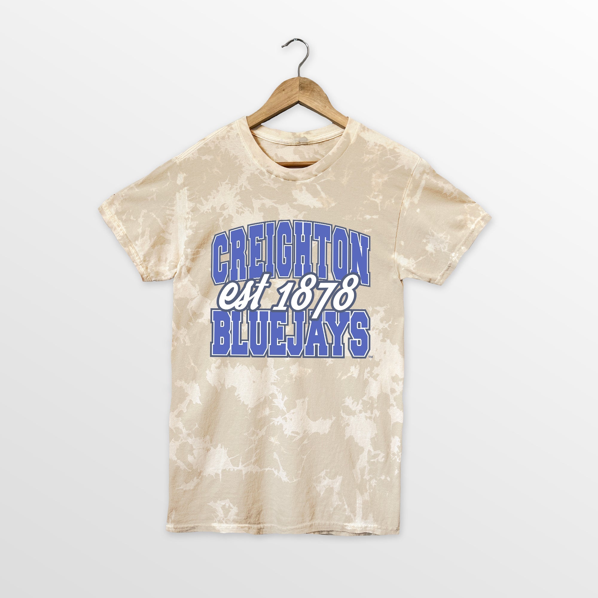 CREIGHTON BLUEJAYS DEEP ROOTS BLEACH WASH TEE
