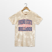 FRESNO STATE BULLDOGS DEEP ROOTS BLEACH WASH TEE