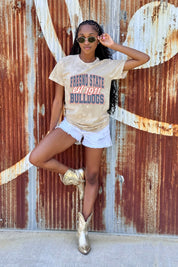 FRESNO STATE BULLDOGS DEEP ROOTS BLEACH WASH TEE