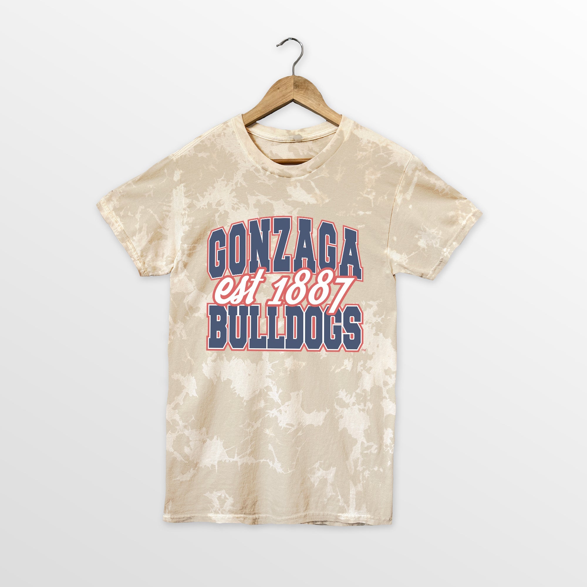 GONZAGA BULLDOGS DEEP ROOTS BLEACH WASH TEE