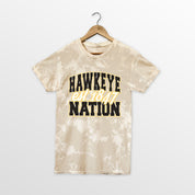IOWA HAWKEYES DEEP ROOTS BLEACH WASH TEE