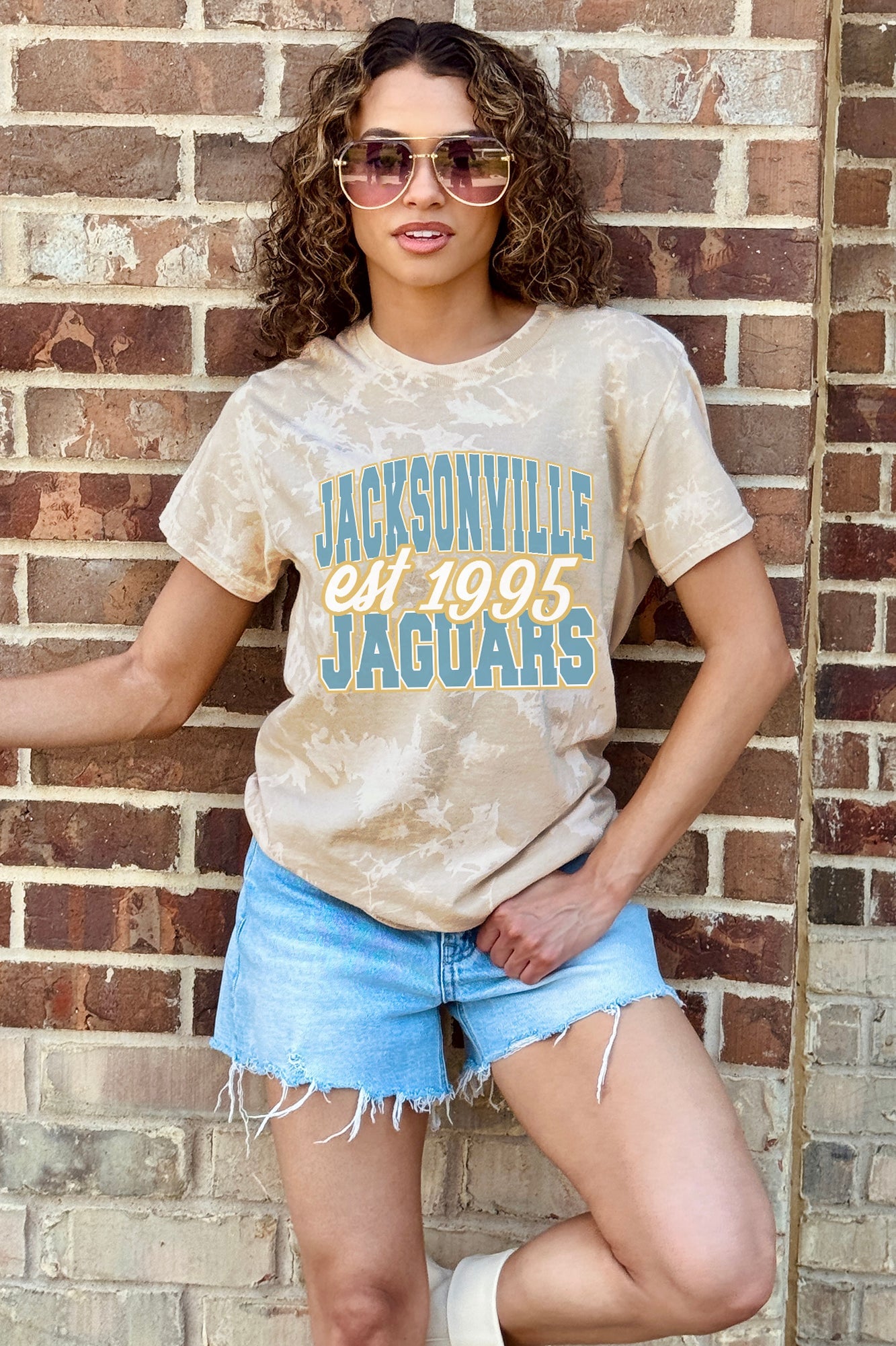 JACKSONVILLE JAGUARS DEEP ROOTS BLEACH WASH TEE