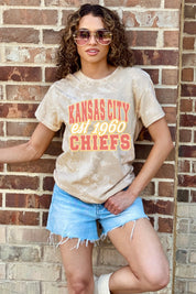 KANSAS CITY CHIEFS DEEP ROOTS BLEACH WASH TEE
