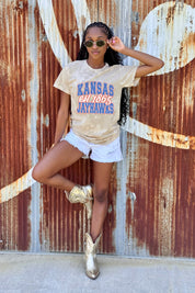 KANSAS JAYHAWKS DEEP ROOTS BLEACH WASH TEE