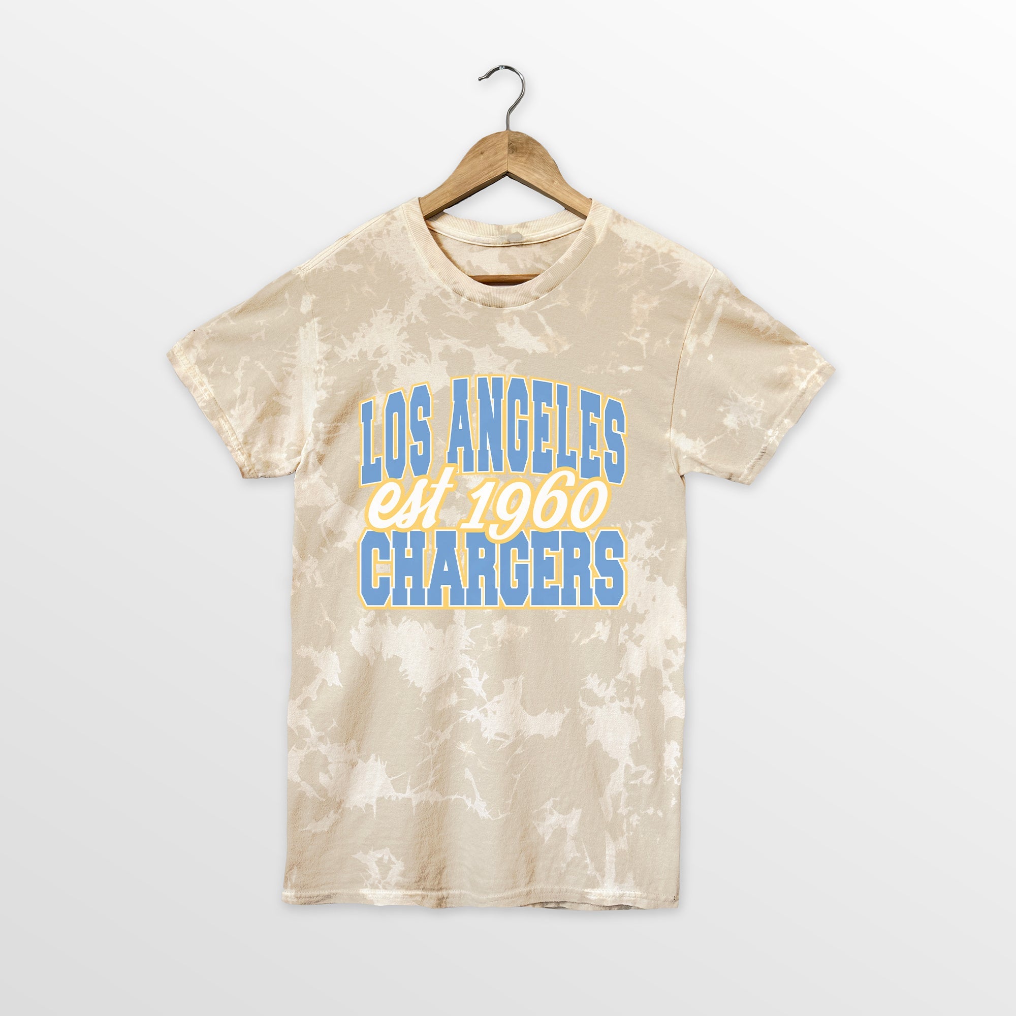 LOS ANGELES CHARGERS DEEP ROOTS BLEACH WASH TEE