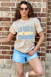 LOS ANGELES CHARGERS DEEP ROOTS BLEACH WASH TEE