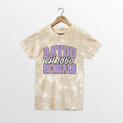 LSU TIGERS DEEP ROOTS BLEACH WASH TEE