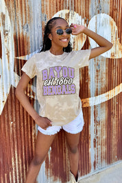 LSU TIGERS DEEP ROOTS BLEACH WASH TEE