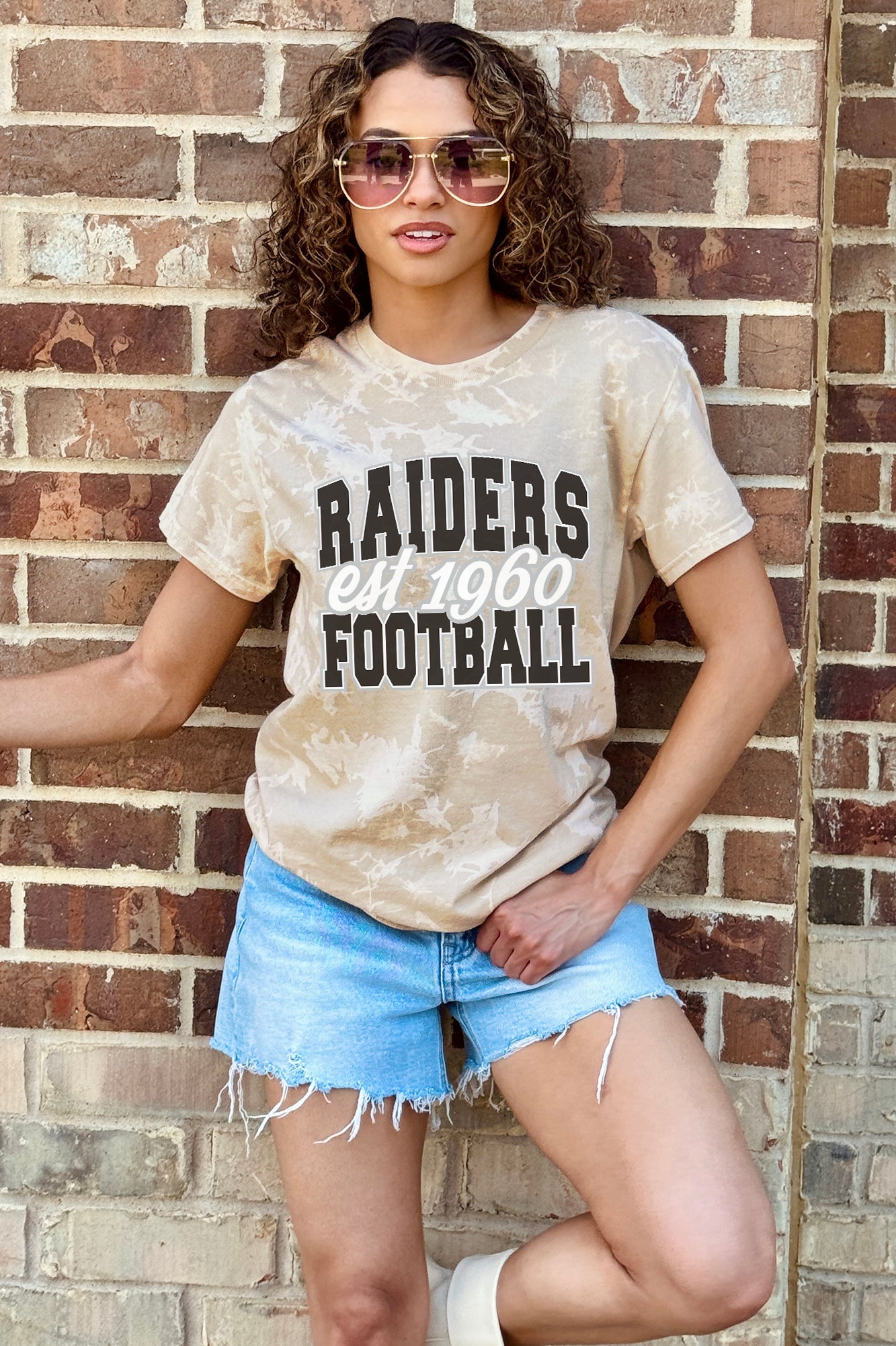 LAS VEGAS RAIDERS DEEP ROOTS BLEACH WASH TEE