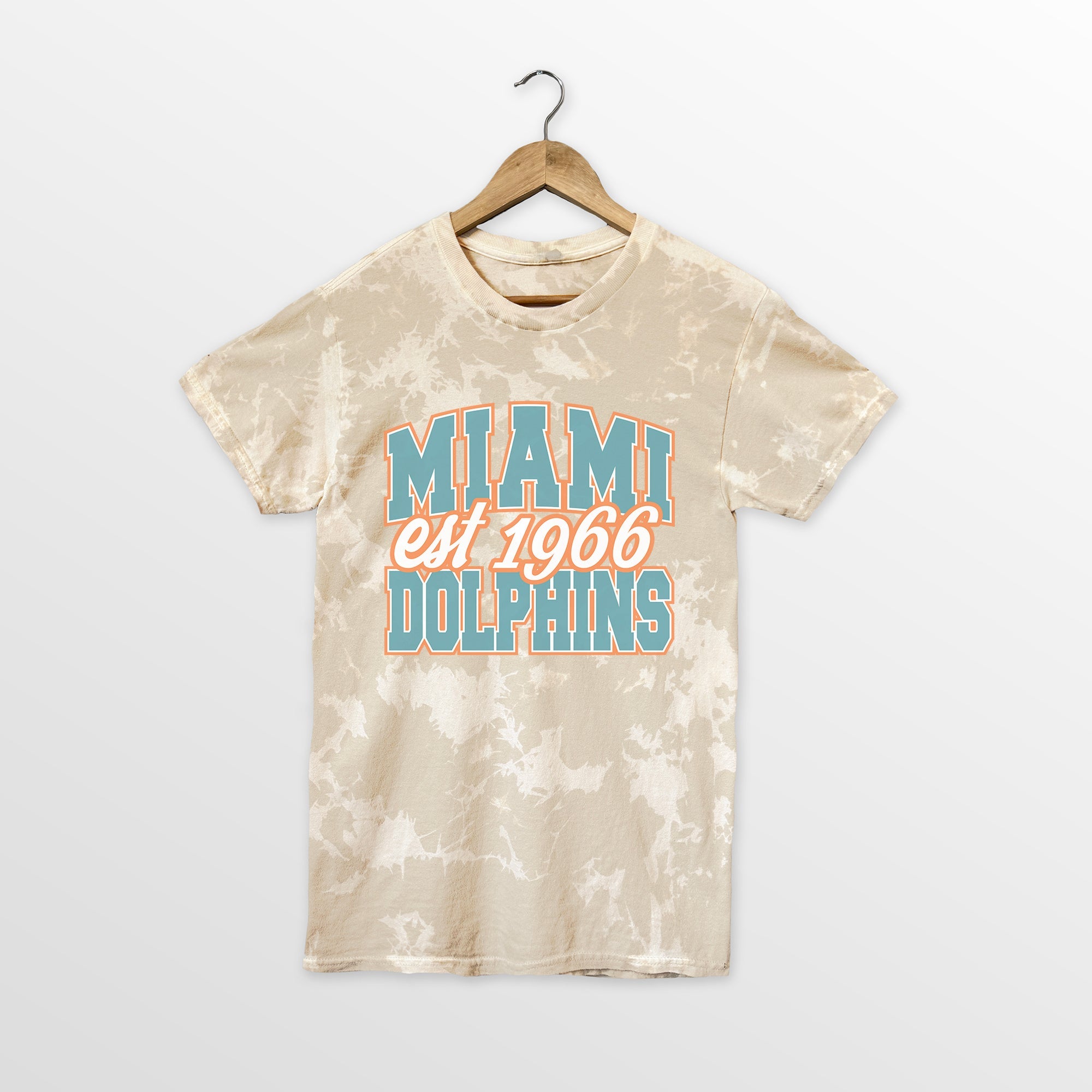 MIAMI DOLPHINS DEEP ROOTS BLEACH WASH TEE