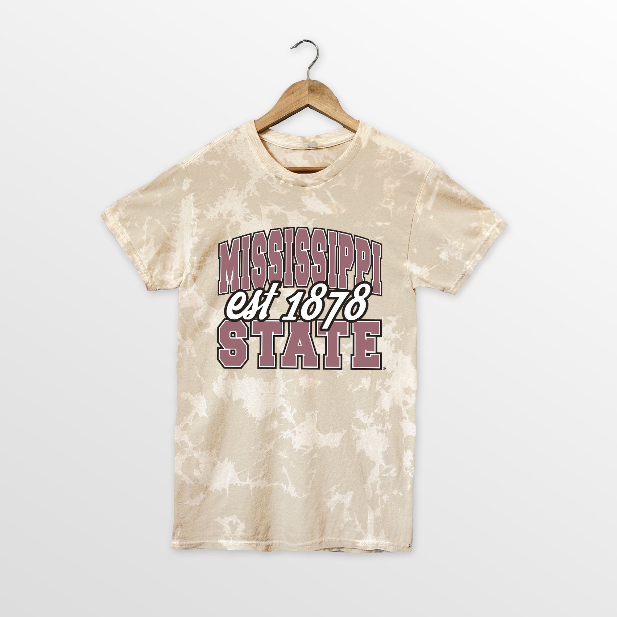 MISSISSIPPI STATE BULLDOGS DEEP ROOTS BLEACH WASH TEE