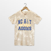 NORTH CAROLINA A&T STATE AGGIES DEEP ROOTS BLEACH WASH TEE