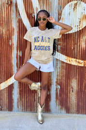 NORTH CAROLINA A&T STATE AGGIES DEEP ROOTS BLEACH WASH TEE