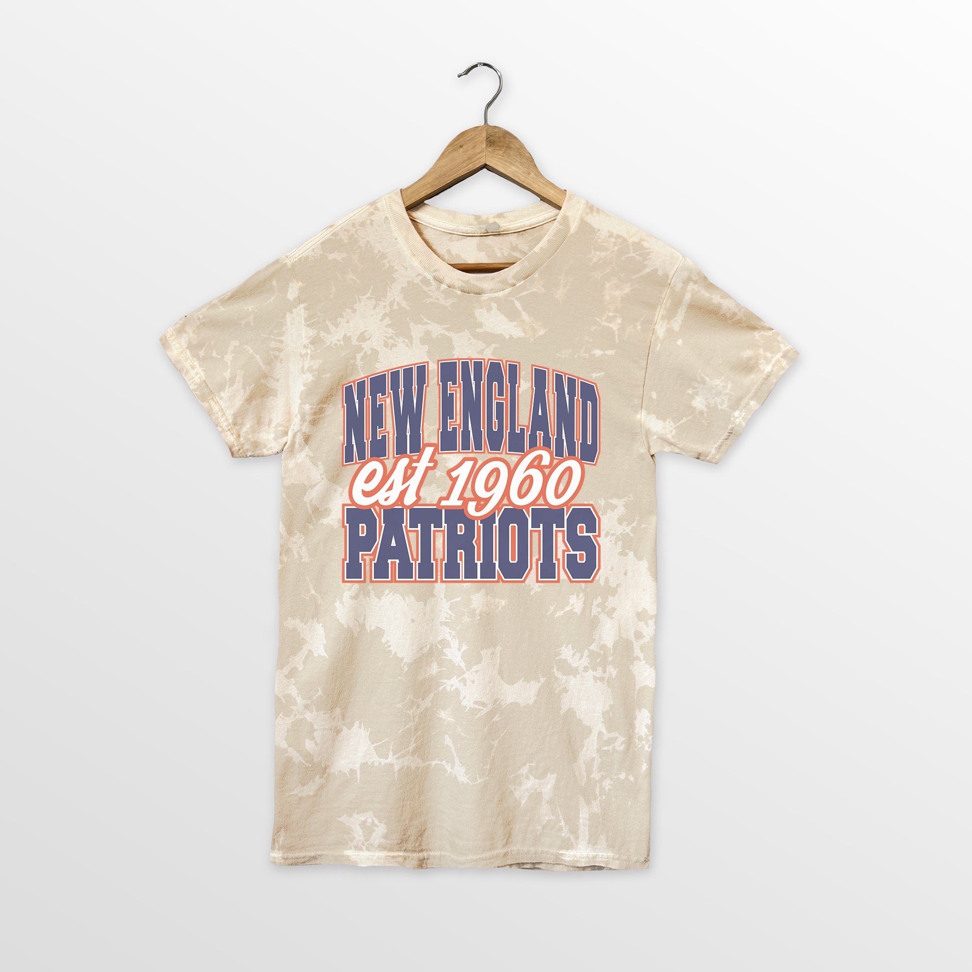 NEW ENGLAND PATRIOTS DEEP ROOTS BLEACH WASH TEE