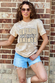 NEW ORLEANS SAINTS DEEP ROOTS BLEACH WASH TEE