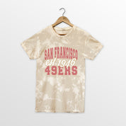 SAN FRANCISCO 49ERS DEEP ROOTS BLEACH WASH TEE