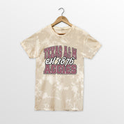 TEXAS A&M AGGIES DEEP ROOTS BLEACH WASH TEE
