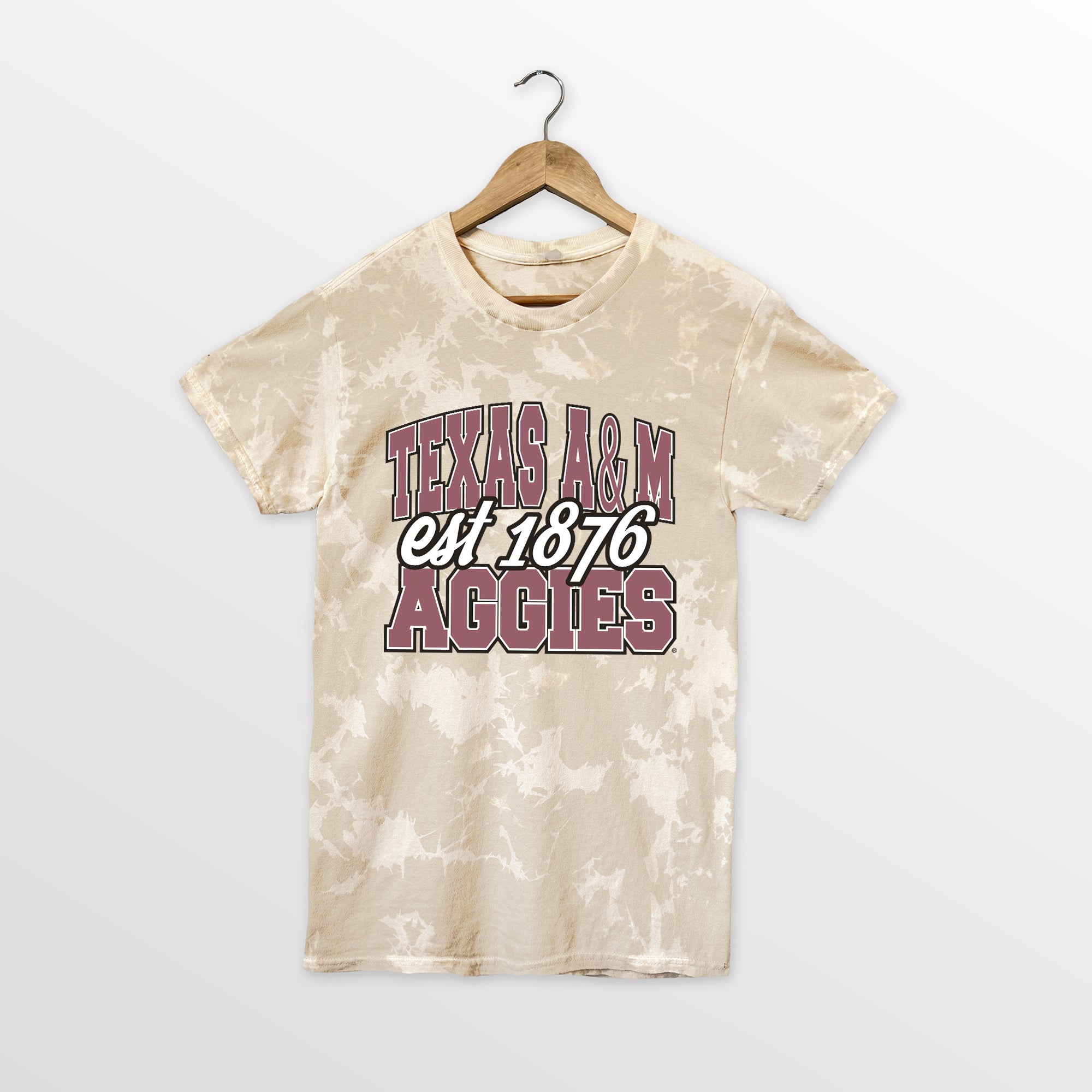 TEXAS A&M AGGIES DEEP ROOTS BLEACH WASH TEE
