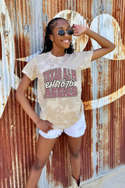 TEXAS A&M AGGIES DEEP ROOTS BLEACH WASH TEE