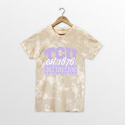 TCU HORNED FROGS DEEP ROOTS BLEACH WASH TEE