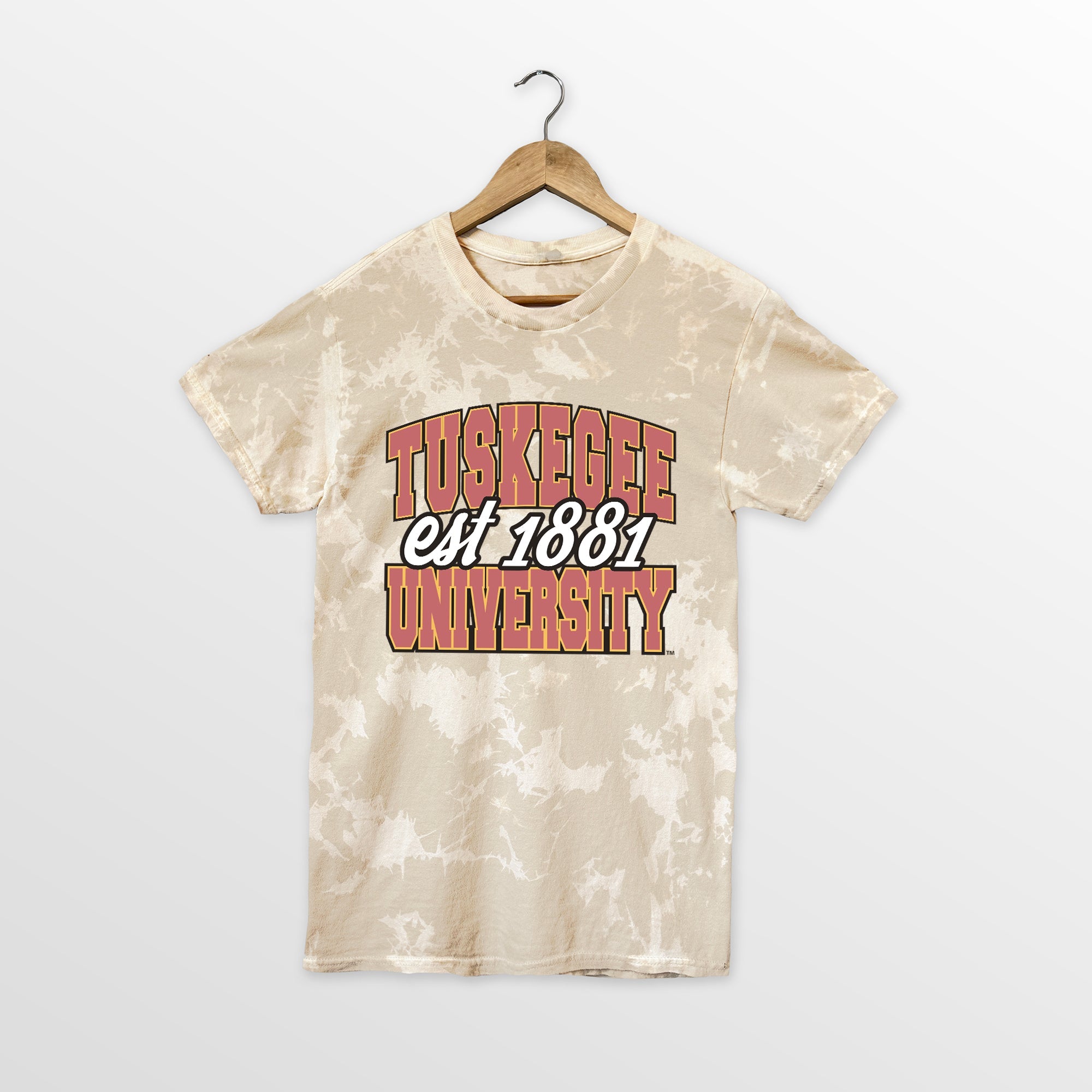 TUSKEGEE GOLDEN TIGERS DEEP ROOTS BLEACH WASH TEE