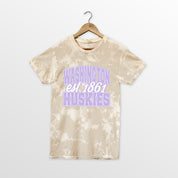 WASHINGTON HUSKIES DEEP ROOTS BLEACH WASH TEE