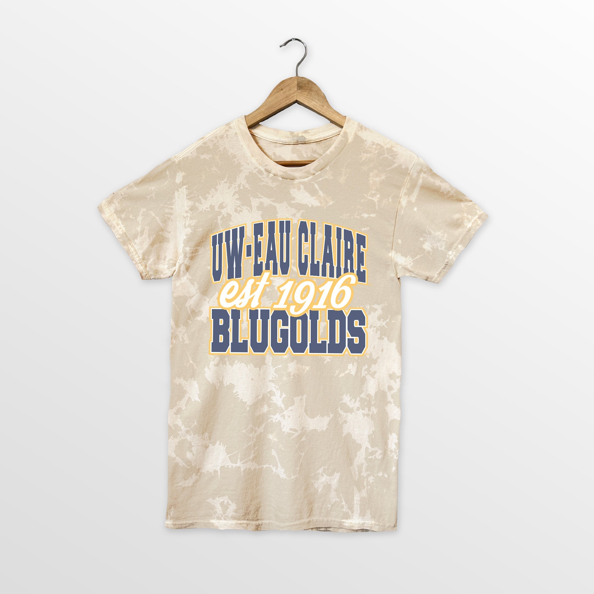 WISCONSIN-EAU CLAIRE BLUGOLDS DEEP ROOTS BLEACH WASH TEE