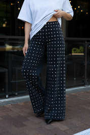 BOLD STATEMENT WIDE LEG STUDDED PANTS