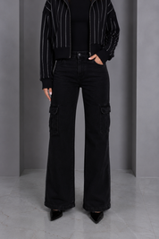EMALI HIGH RISE WIDE LEG CARGO JEANS