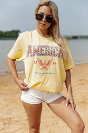 LET FREEDOM RING GARMENT DYED BOYFRIEND TEE