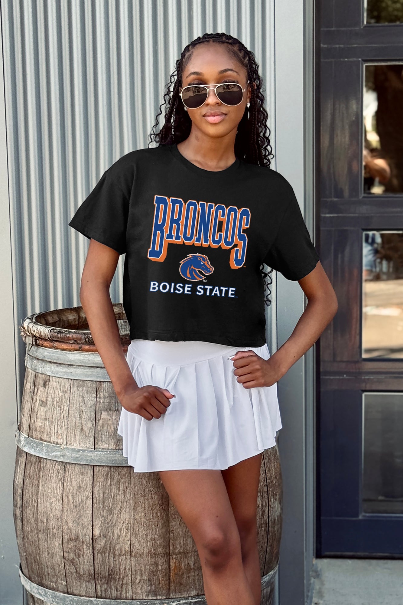 BOISE STATE BRONCOS PURE VICTORY CLASSIC CROP TEE