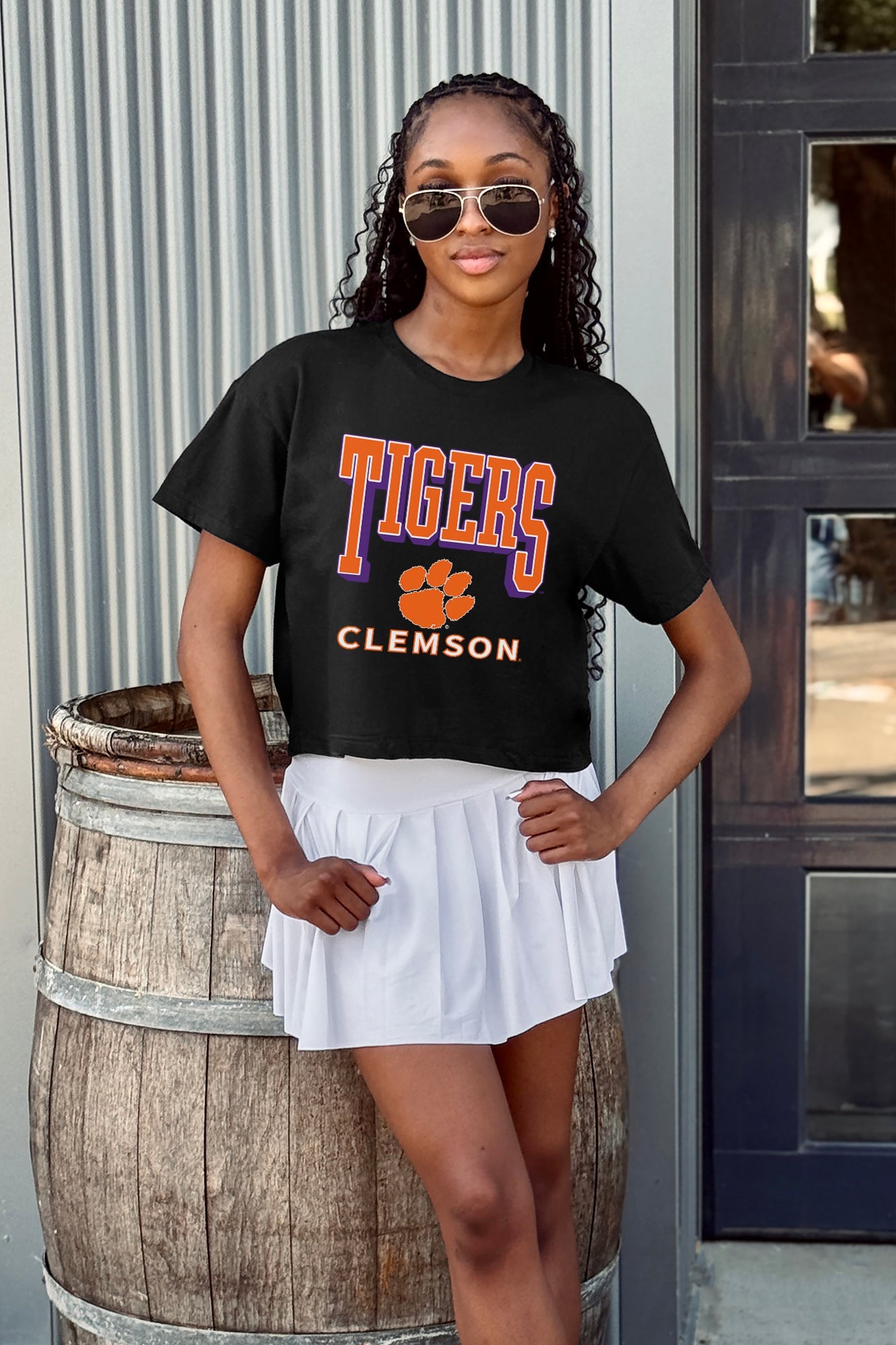 CLEMSON TIGERS PURE VICTORY CLASSIC CROP TEE