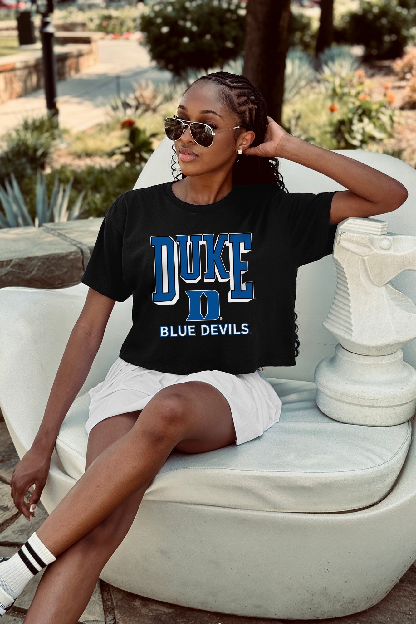 DUKE BLUE DEVILS PURE VICTORY CLASSIC CROP TEE