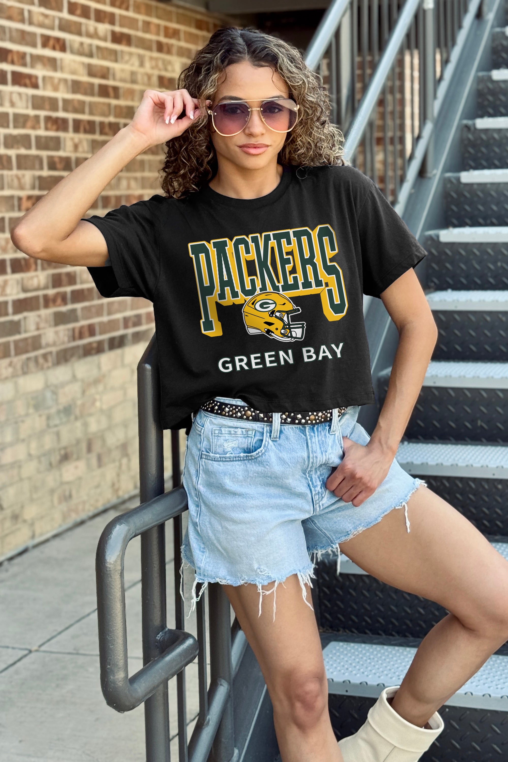 GREEN BAY PACKERS PURE VICTORY CLASSIC CROP TEE