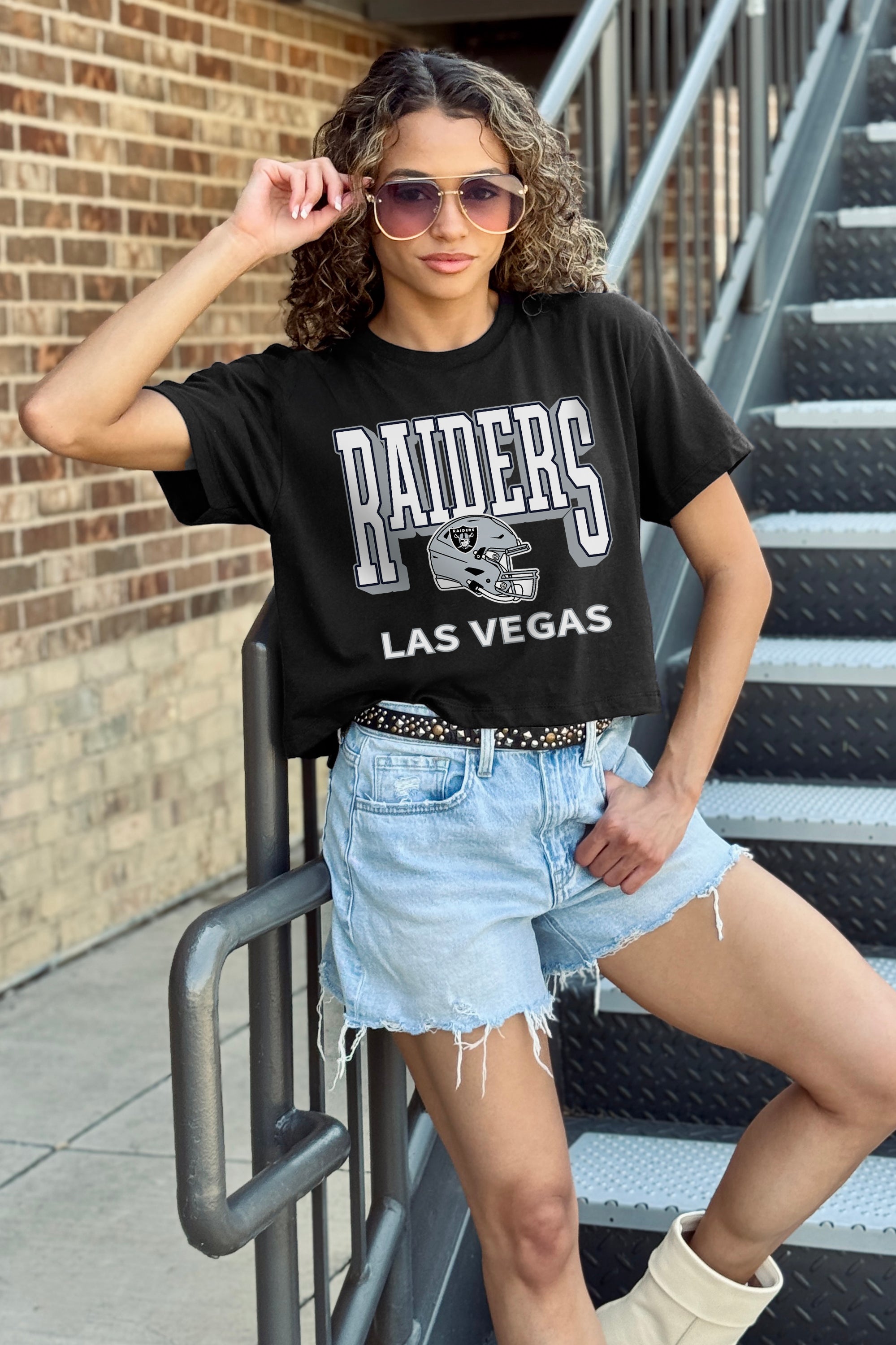 LAS VEGAS RAIDERS PURE VICTORY CLASSIC CROP TEE