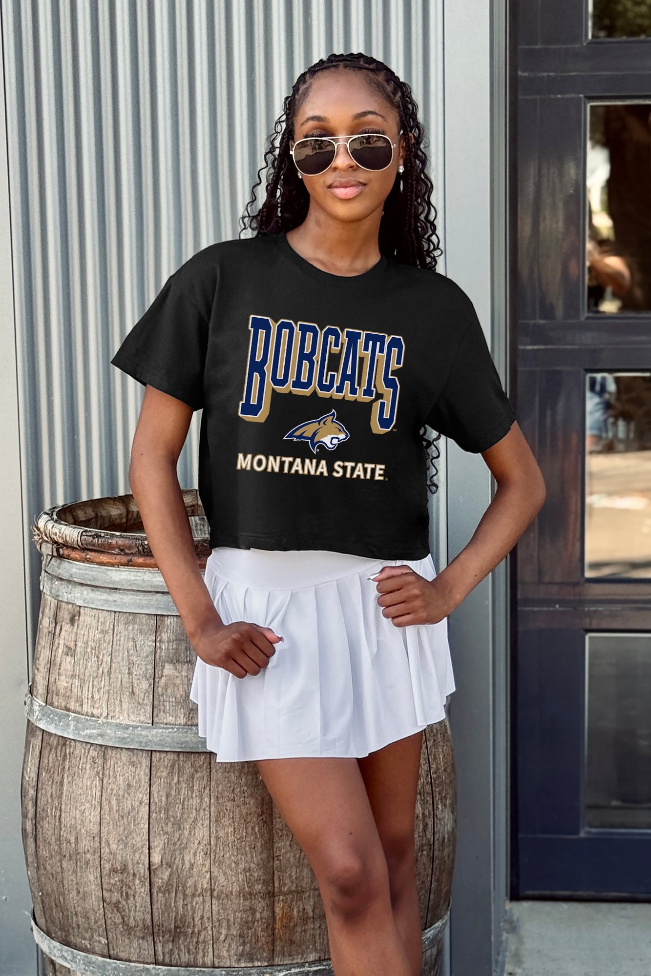 MONTANA STATE BOBCATS PURE VICTORY CLASSIC CROP TEE