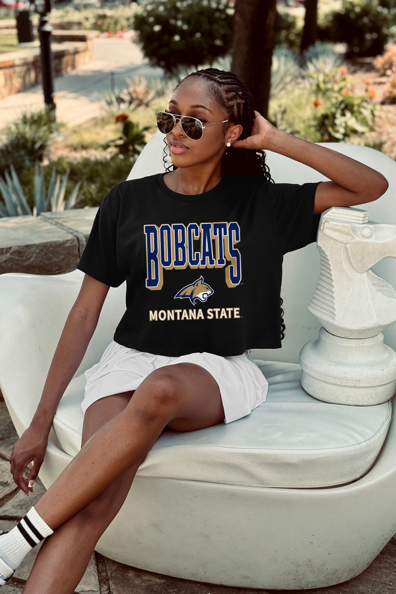 MONTANA STATE BOBCATS PURE VICTORY CLASSIC CROP TEE