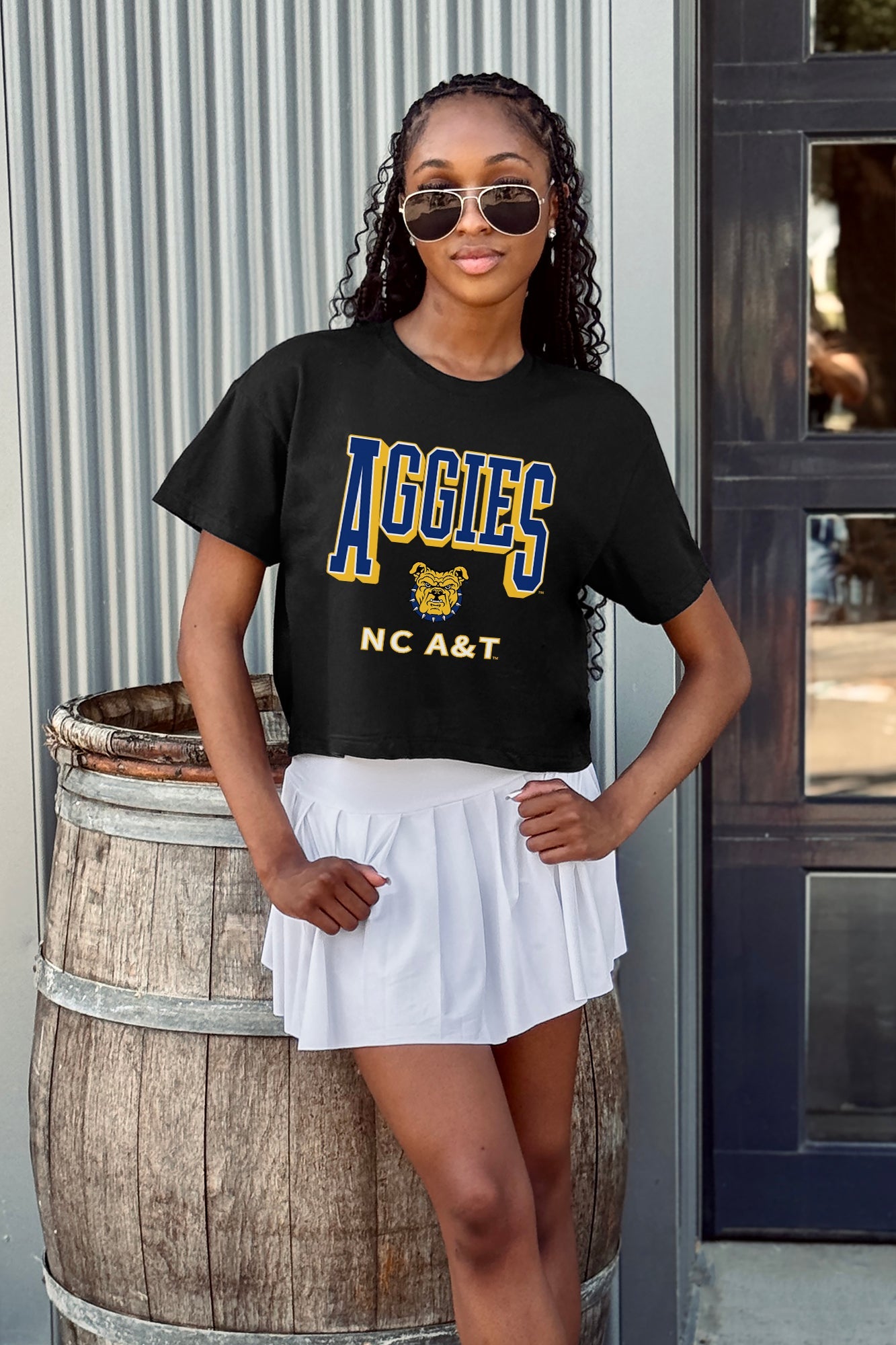NORTH CAROLINA A&T STATE AGGIES PURE VICTORY CLASSIC CROP TEE
