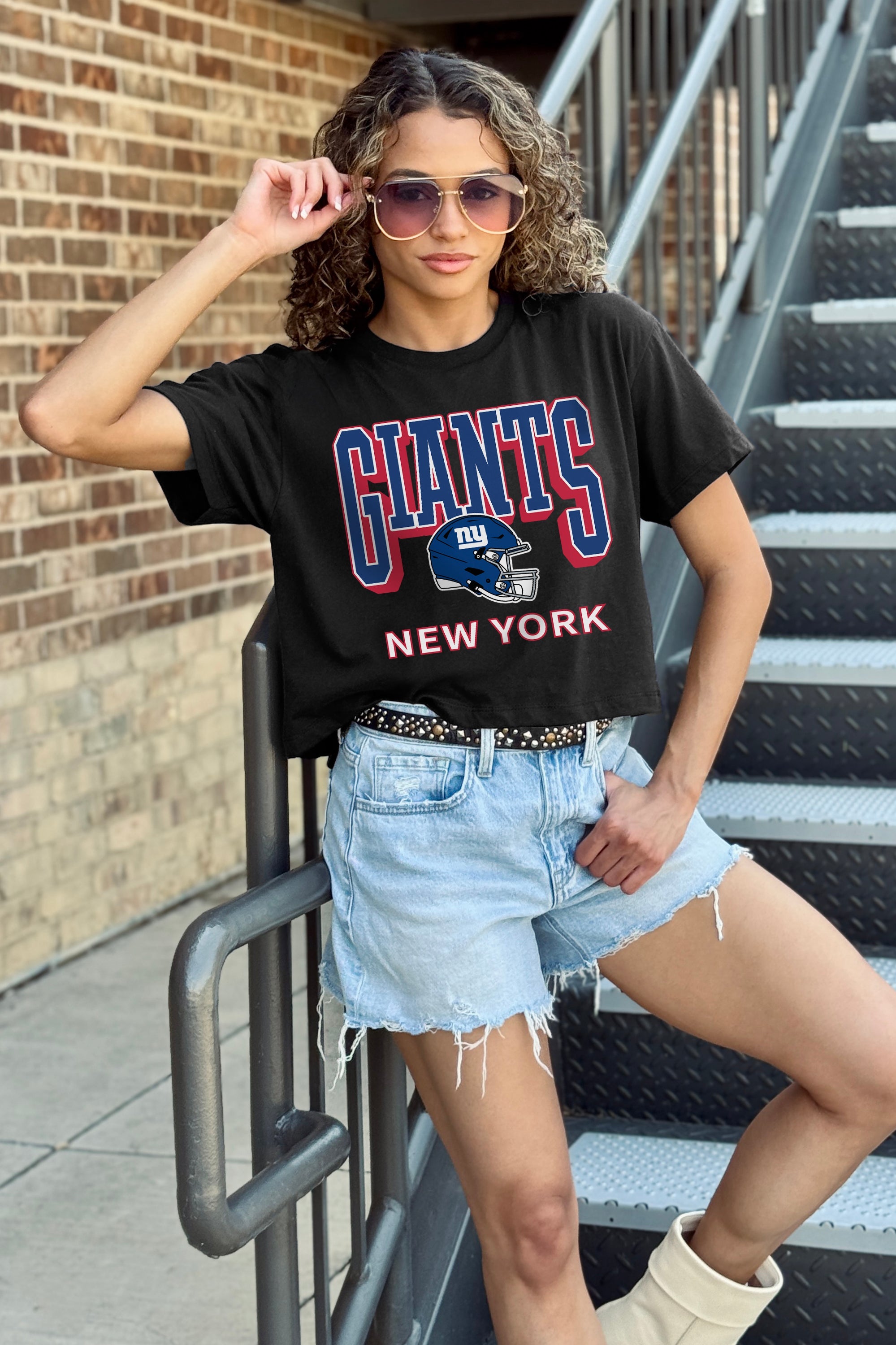 NEW YORK GIANTS PURE VICTORY CLASSIC CROP TEE
